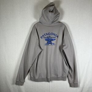 Vtg Patagonia Great Pacific Iron Works Hoodie Sweatshirt Mens XXL Anvil Full Zip